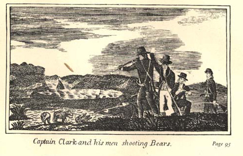 Captain Clark shooting a bear