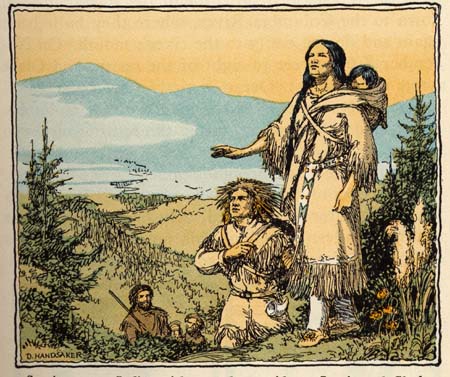 Sacagawea leads the way in this 1932 illustration